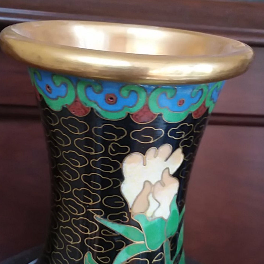 Beautiful Vintage Chinese Cloisonne Vase - Picture 5 of 10